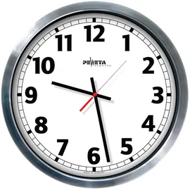 Peweta Funkwanduhr 50 cm 500 mm silber