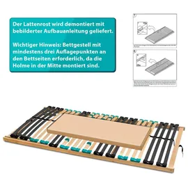 Coemo DRÖMSON 7-Zonen Lattenrost 28 Federleisten starr 100 x 200 cm