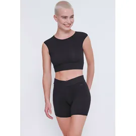 SLOGGI Damen, Sloggi GO Allround Crop Top, Black, One - Einheitsgröße