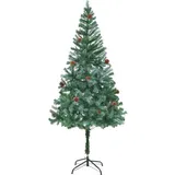 vidaXL Künstlicher Weihnachtsbaum mit Tannenzapfen Grün 180 cm