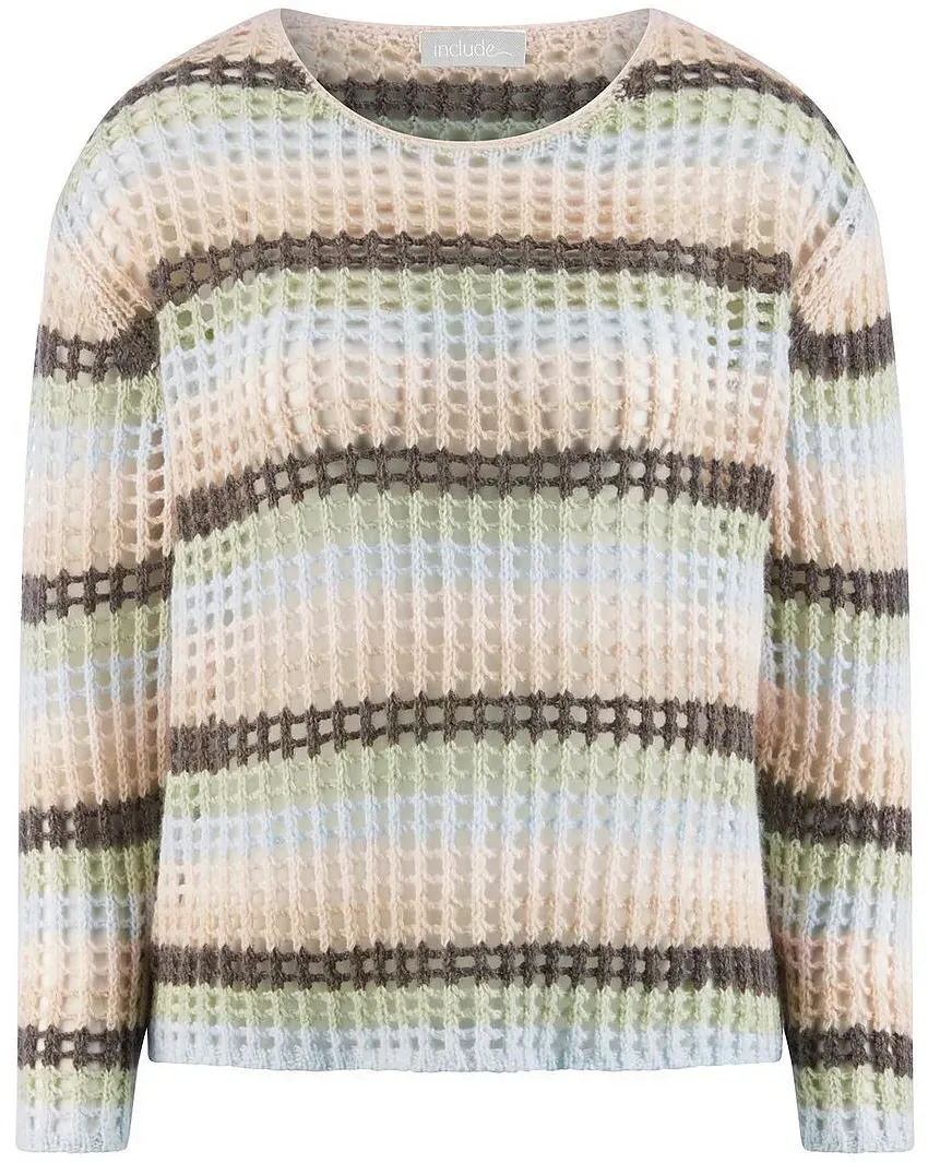 Rundhals-Pullover Kaschmir include mehrfarbig, 36