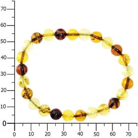 Ostsee-Schmuck Armband Kugel 8 mm braun 19 cm
