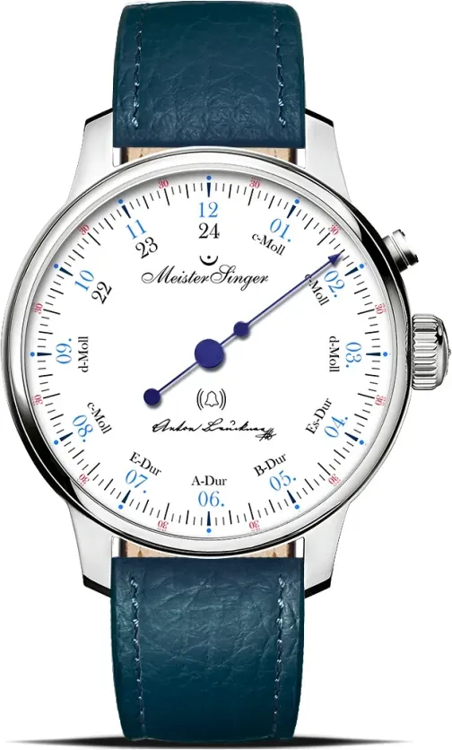 Meistersinger Meisterstücke Edition Anton Bruckner Limited Edition limitierte Edition" ED-BHO-BRUCKNER" - weiß,blau - 43mm