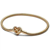Pandora 563758C01 Damenarmband Funkelndes Unendlichkeits-Herz Goldfarben, 17 cm