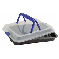 Buri Kuchenbutler 40x32,5cm Kuchenbox Transportbox Backblech Haubenträger Kuchen
