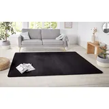 HANSE HOME Teppich »Shashi«, rechteckig, 8,5 mm Höhe, Kurzflor, Unifarben, Läufer, weich, Esszimmer, Kinderzimmer, Flur, Schlafzimmer, Küche – Uni schwarz 67x120cm