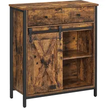 VASAGLE Sideboard 30 x 70 x 80 cm Vintagebraun / Schwarz