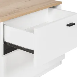 Beliani Nachttisch Edison 39 x 52 x 43 cm Weiß/Braun