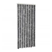 VidaXL Fliegenvorhang Grau und Schwarz 90x220 cm Chenille