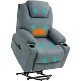 Homcom Fernsehsessel Polyester 90 x 107 x 101 cm Dunkelgrau elektrisch mit Fernbedienung