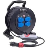 PCE 9350001 Personenschutz-Kabeltrommel Kunststoff PRCD-S+ Schwarz, Blau, Grau, Rot IP54