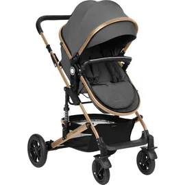 KIKKABOO Kombikinderwagen Amaia 3in1 i-Size Babyschale umbaubar Federung Tasche dunkelgrau