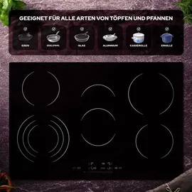 Arebos Elektro-Kochfeld 5 Kochzonen