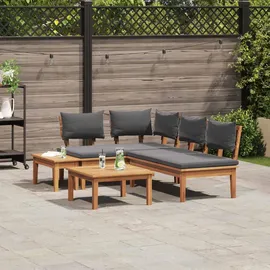 vidaXL Gartensofa-Set 4-tlg. braun/grau