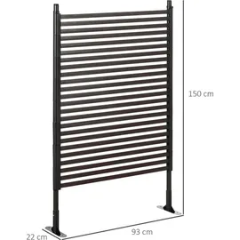 Outsunny Teichzaun 93 x 150 cm Braun/Metall