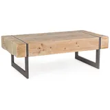 BIZZOTTO Couchtisch Garrett aus Tannenholz, klassisch-massiv, rechteckig, natur, Gestell anthrazit, 120x60 cm - Industrieller Mit Holzplatte