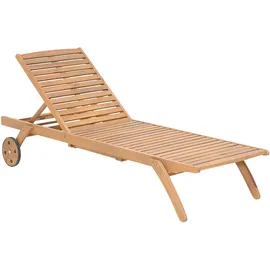 Beliani Cesana Gartenliege 195 x 61 x 80 cm Hellbraun