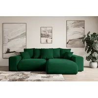 altdecor Ecksofa Cord mit Schlaffunktion 2-Sitzer Grün