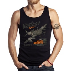 GASOLINE BANDIT® Tanktop Muskel Shirt für Air Race Fans: Vintage Series Aircrafts schwarz S