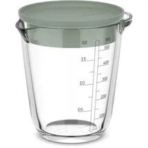 Mepal Messbecher Chef It 0,5 Liter aus Glas mit Deckel - grün