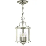 Elstead Lighting Pendelleuchte Deckenlampe Hängeleuchte Stahl Glas Nickel D 20 cm Esszimmerlampe