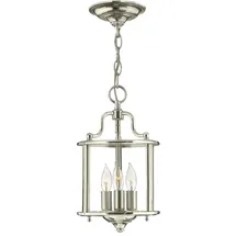 Elstead Lighting Pendelleuchte Deckenlampe Hängeleuchte Stahl Glas Nickel D 20 cm Esszimmerlampe