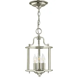 Elstead Lighting Pendelleuchte Deckenlampe Hängeleuchte Stahl Glas Nickel D 20 cm Esszimmerlampe
