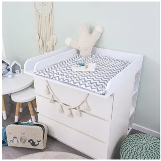 Puckdaddy GmbH Wickelaufsatz Peer (80x11x78cm) für IKEA Malm Kommoden, Wickelaufsatz für IKEA Malm Kommode