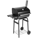 tectake® 3in1 Barbecue Holzkohlegrill Grillwagen Smoker Räucherofen, Smoker Grill mit Thermometer, regulierbarem Luftabzug, Dampfgaren, Holzkohle Grill mit Kohleschale und Ascherost