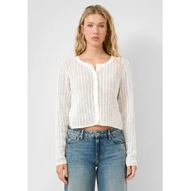QS Strickjacke mit Ajourmuster Beige XS