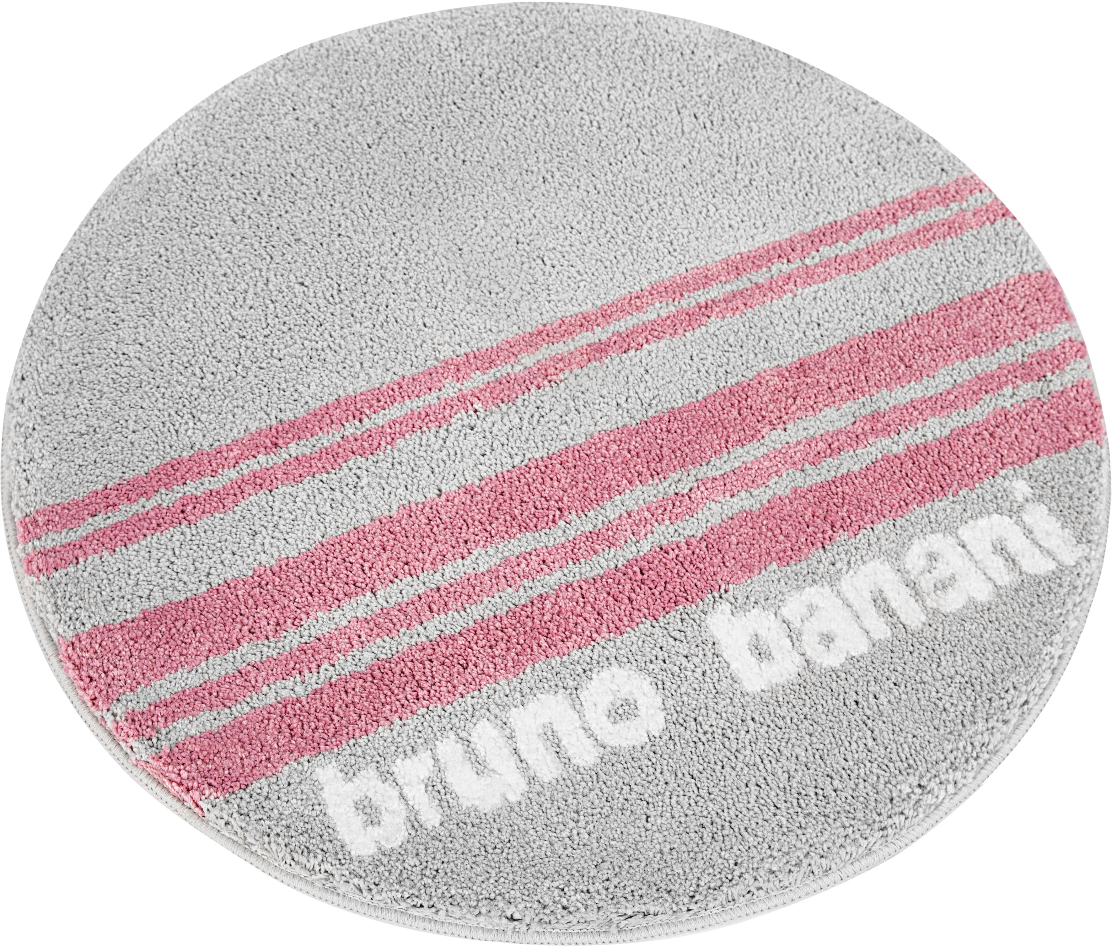 Bruno Banani Badematte »Daniel«, Höhe 20 mm, rutschhemmend beschichtet, fußbodenheizungsgeeignet-strapazierfähig-schnell trocknend, mit Streifen, Badteppich, Badematten auch als 3 tlg. Set erhältlich Bruno Banani hellgrau rund (Ø 80 cm)