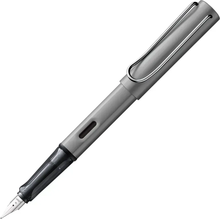 Lamy AL-star graphite Füller mit ergonomischem Griff und polierter Stahlfeder, Strichbreite M, Aluminiumgehäuse