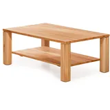 Couchtisch Kernbuche massiv mit integrierten Rollen 115 x 70 cm