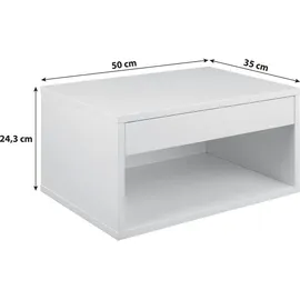VCM Cholet Nachttisch 1 Schublade Weiß