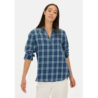 CAMEL ACTIVE Schlupfbluse aus reiner Baumwolle Karo Blau, M