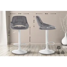 CLP Barhocker Milet 47 x 85 x 48 cm Dunkelgrau