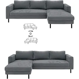TRENDMANUFAKTUR Ecksofa Amazing II Cord 2-Sitzer Grau