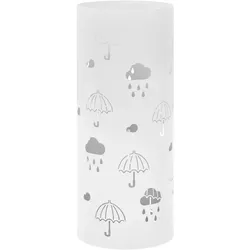 vidaXL Regenschirmständer Regenschirm-Motiv Stahl Weiß