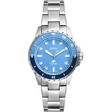 Fossil Herren Armbanduhr, "ES5353", silber BLAU