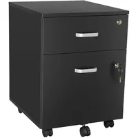 Tectake tectake® Rollcontainer, Vagur, 2 abschließbare Schubladenschwarz