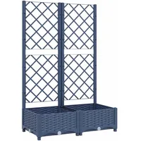 vidaXL Pflanzkübel mit Spalier 80 x 40 x 121,5 cm Blaugrau