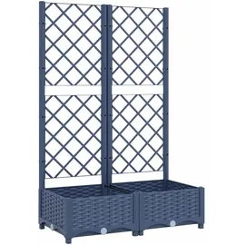 vidaXL Pflanzkübel mit Spalier 80 x 40 x 121,5 cm Blaugrau