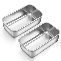 HaWare Kastenform aus Edelstahl, für Bananenbrot, Kuchen, Brot, Lasagne, 16 x 9,1 x 5 cm, gesund und langlebig, ofen- und spülmaschinenfest, 0,5 kg, 2 Stück
