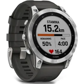 Garmin Fenix 7 Standard silber mit graphitfarbenem Armband