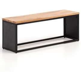 FineBuy Massivholz Sitzbank 120 cm Akazie - Design Bank - Garderobenbank - Bettbank