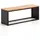 FineBuy Massivholz Sitzbank 120 cm Akazie - Design Bank - Garderobenbank - Bettbank