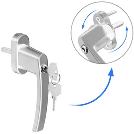 monzana MONZANA® Fenstergriffe Abschließbar mit Schloss Kindersicherung Silber 35mm Stiftlänge 2 Schlüssel Fensterbeschlag Balkon Türgriff Einbruch...
