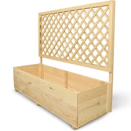 holz4home Pflanzkasten mit Rankgitter 128 x 104 x 44 cm Braun