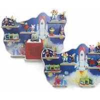 Regal für die Toniebox und Tonie Figuren Motiv Rakete Kinderspielzeug aus Holz (MDF) (Sparset Kombi Hauptregal + Nebenregal)