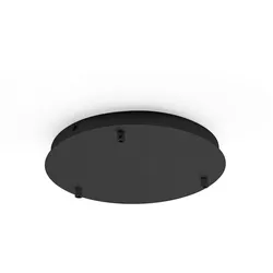 Gea Luce IP20 schwarzer runder Metall-Deckenbaldachin Alice für Pendelleuchten – Moderner Deckensockel, 3-Loch-Anschluss, einfache Installation